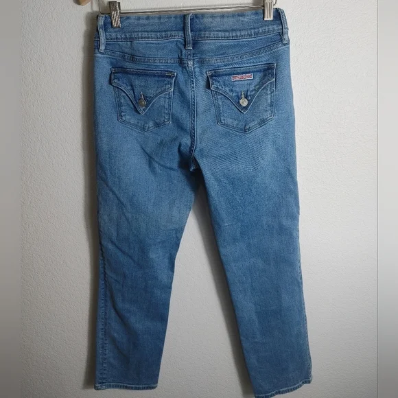 NWOT HUDSON Women's Mid-Rise Slim Straight Leg Jeans | ICY BLUE, 6/28 Inseam 27" - Picture 6 of 9